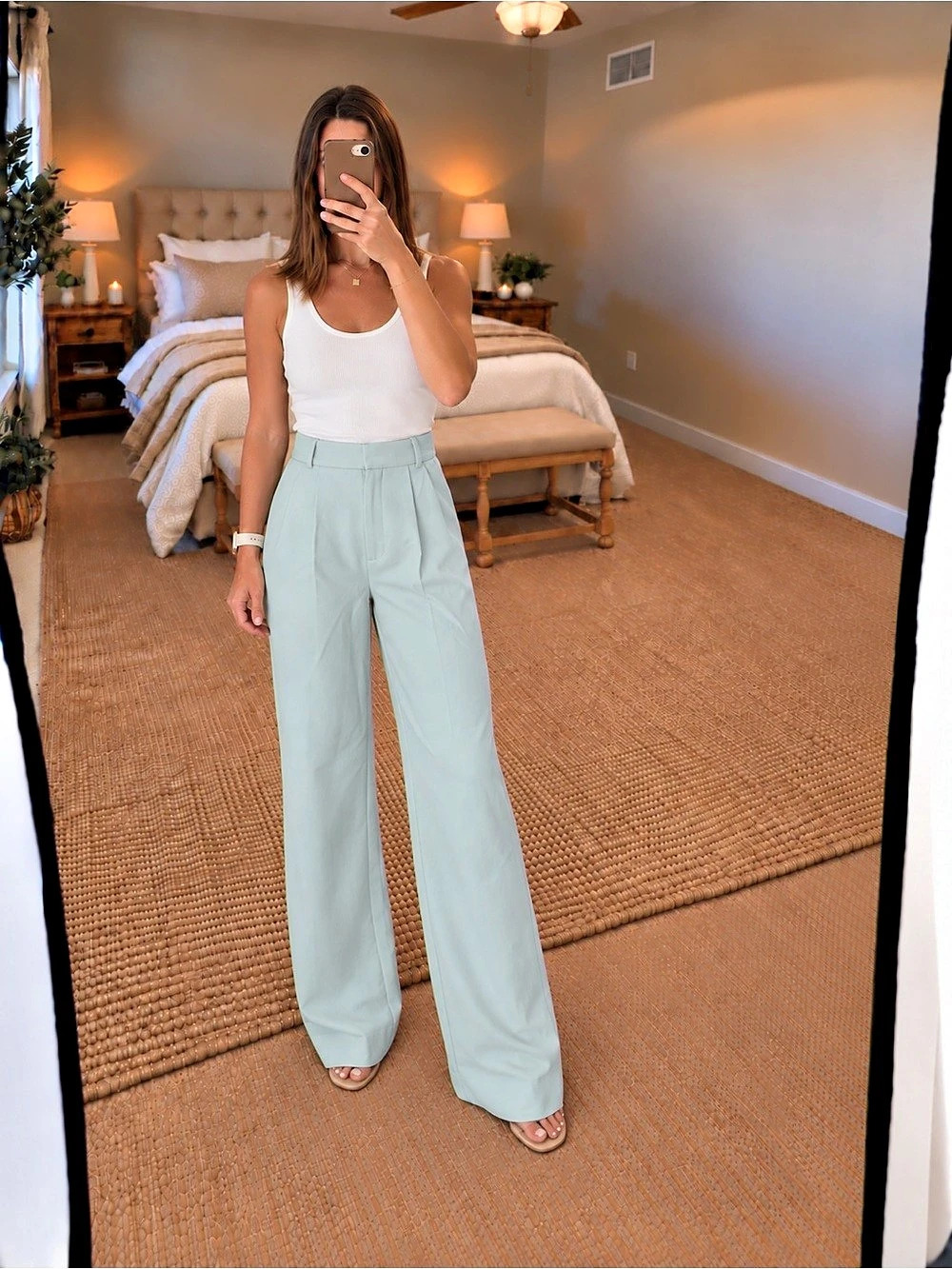 Women's Sage Green Wide Leg Pants